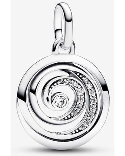 PANDORA ME Dankbarkeit Spirale Medaillon-Charm aus Sterling Silber mit Cubik Zirkonia - Mettallic