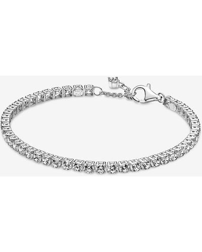 PANDORA Timeless Sterling Silver Sparkling Tennis Bracelet - Metallic