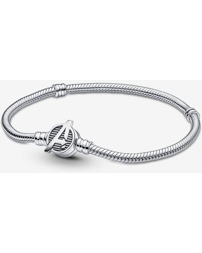 PANDORA Moments Heart Clasp Snake Chain Bracelet - Metallic