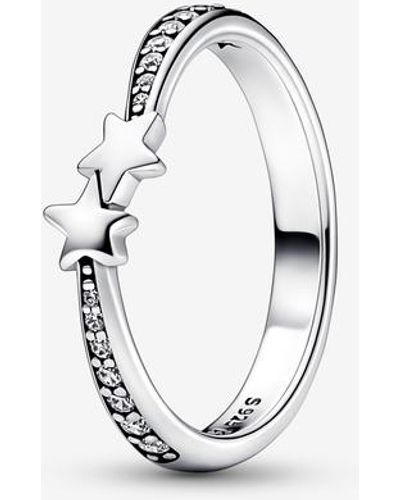 PANDORA Moments Sternschnuppen Funkelnder Ring aus Sterling-Silber mit Cubic Zirkonia - Mettallic