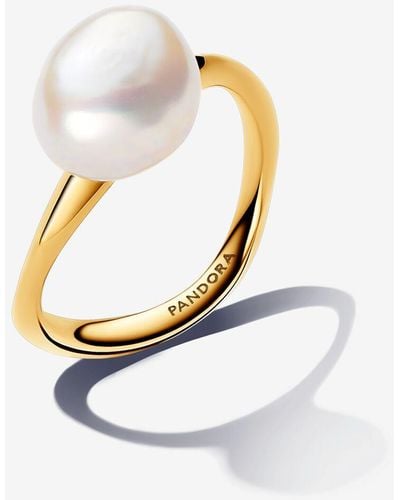 PANDORA Baroque Treated Freshwater Cultured Pearl Ring - White