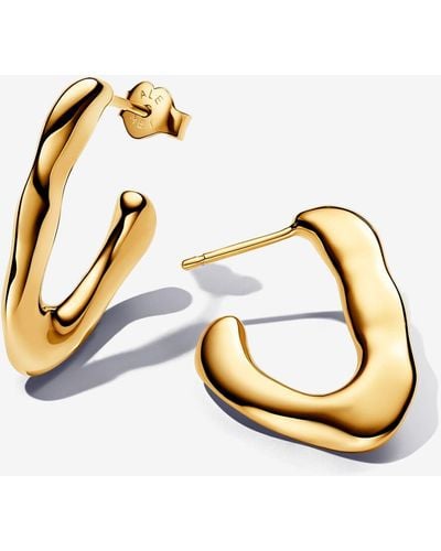 PANDORA Organically V-shaped Open Hoop Earrings - Metallic