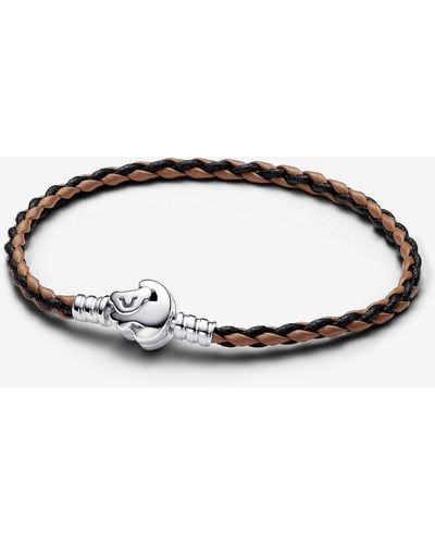 PANDORA Disney The Lion King Clasp Moments Braided Leather Bracelet - Brown