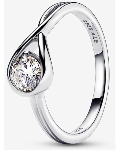 PANDORA Infinite Sterling Silver Lab-grown Diamond Ring - Metallic