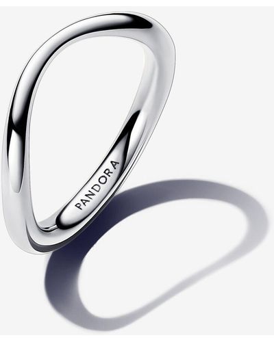 PANDORA Organically Shaped Band Ring - White