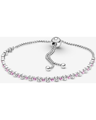 PANDORA Pink & Clear Sparkle Slider Bracelet - Metallic