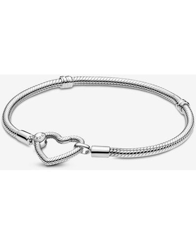 PANDORA Disney Princess Moments Snake Chain Armband Met Hartsluiting - Metallic