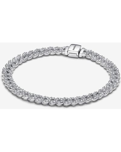 PANDORA Timeless Pavé Cubaanse Schakelarmband - Metallic