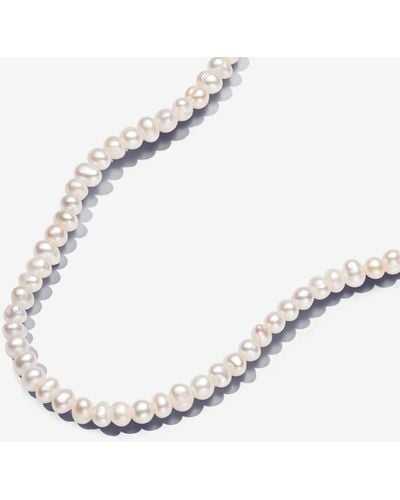 PANDORA Treated Freshwater Cultured Pearls T-bar Collier Necklace - Metallic