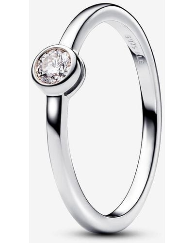 PANDORA Era Bezel Lab-grown Diamond Ring 0.15 Carat Tw Sterling Silver - Metallic