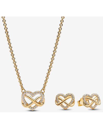 PANDORA Gold Sparkling Infinity Heart Gift Set - Metallic