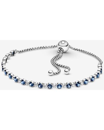 PANDORA Blue And Clear Sparkle Slider Bracelet