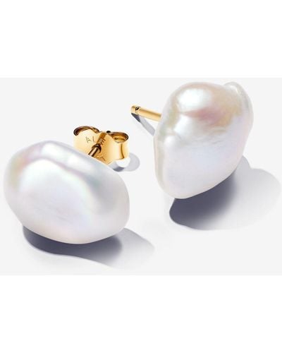PANDORA Baroque Treated Freshwater Cultured Pearl Stud Earrings - Metallic