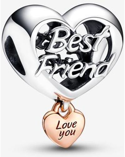 PANDORA Love You Best Friend Heart Bedel - Wit