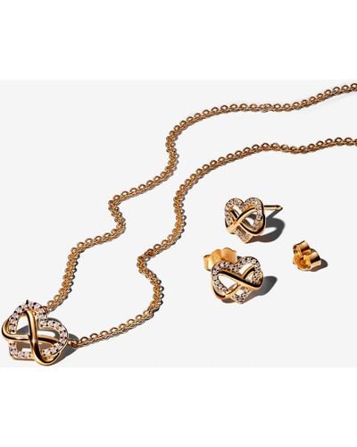 PANDORA Gold Sparkling Infinity Heart Gift Set - Metallic
