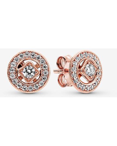 PANDORA Vintage Circle Stud Earrings - Pink