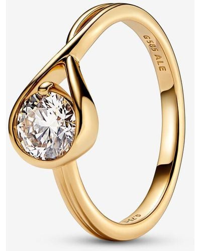 PANDORA Infinite 14k Gold Lab-grown Diamond Ring - Metallic