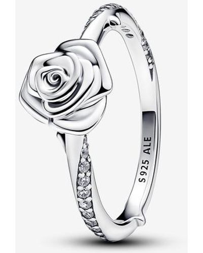 PANDORA Moments Blühende Rose Ring aus Sterling Silber mit Zirkonia Steinen - Mettallic