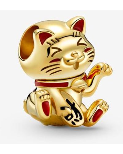 PANDORA Cute Fortune Cat Charm - Metallic
