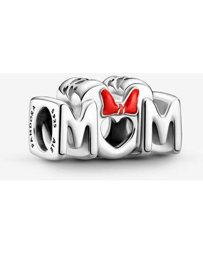 PANDORA Disney Minnie Mouse Bow & Mum Charm - Rood