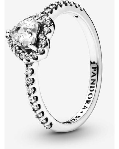 PANDORA Elevated Heart Ring - Metallic