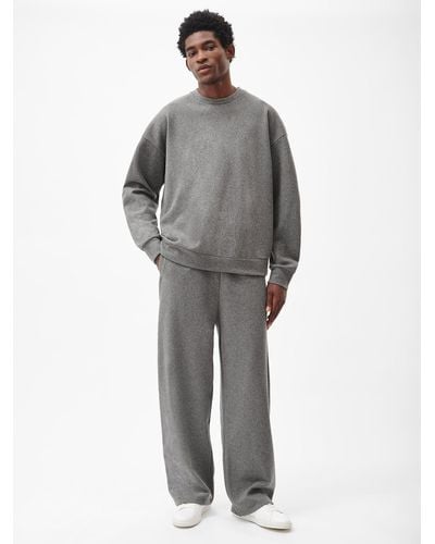 PANGAIA Recycled Wool Jersey Wide-leg Track Pants - Gray