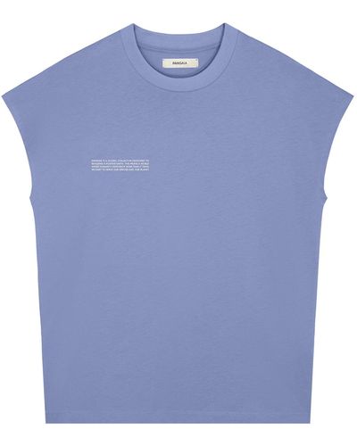 PANGAIA 365 Midweight Cropped Shoulder T-shirt - Blue