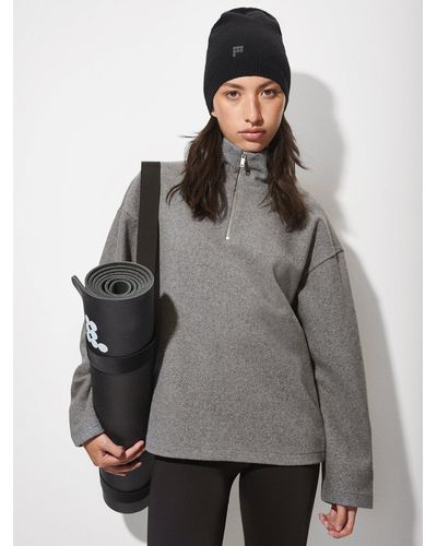 PANGAIA Recycled Wool Jersey Half-zip Sweater - Gray