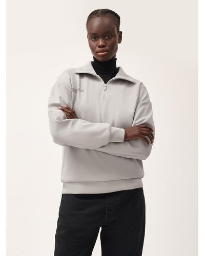 PANGAIA Double Jersey Half Zip Sweater - Gray