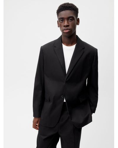 PANGAIA Men's Organic Cotton Oversized Tailored Blazer - Black