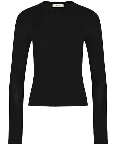 PANGAIA 365 Cotton-stretch Long-sleeved Top - Black