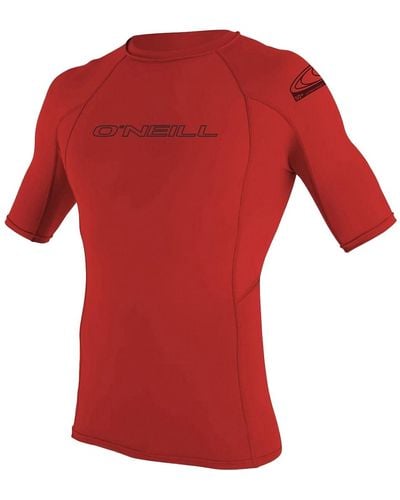 O'neill Sportswear Basic Skins 50+ Short Sleeve Rashguard Basic Skins 50+ Short Sleeve Rashguard - Red