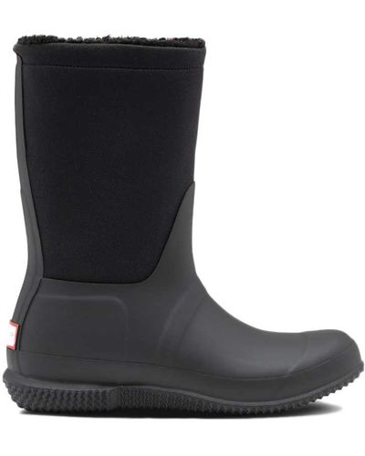 HUNTER Wo Insulated Roll Top Sherpa Boots - Black