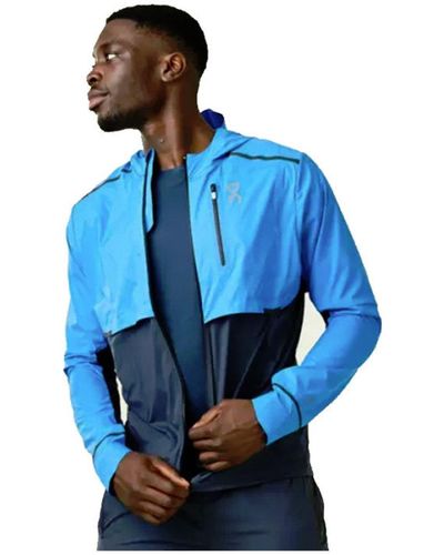 On Shoes Weather Colour-block Micro-ripstop Hooded Jacket - Blue