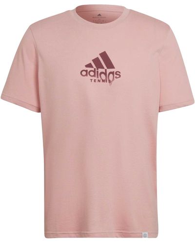 adidas Mens Tennis Game Sweat Match Graphic Tee Mens Tennis Game Sweat Match Graphic Tee - Pink