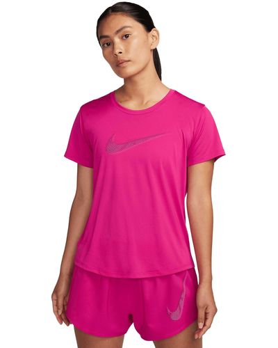 Nike Wo Dri-fit Swoosh Running Top Wo Dri-fit Swoosh Running Top - Pink