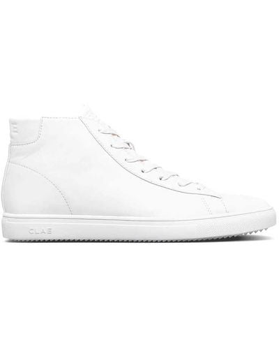 CLAE Mens Bradley Mid Leather Shoes Mens Bradley Mid Leather Shoes - White