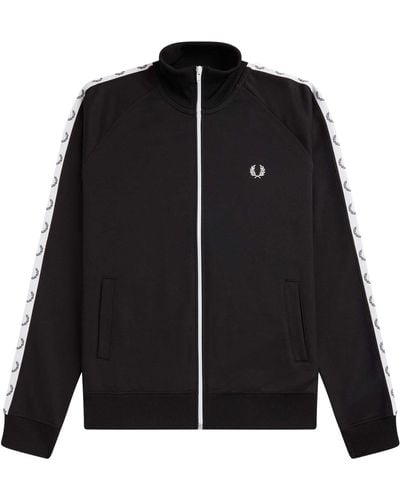 Fred Perry Mens Taped Track Jacket Mens Taped Track Jacket - Black