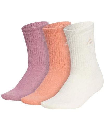 adidas Cushioned 3-stripe 3-pack Crew Socks Cushioned 3-stripe 3-pack Crew Socks - Pink