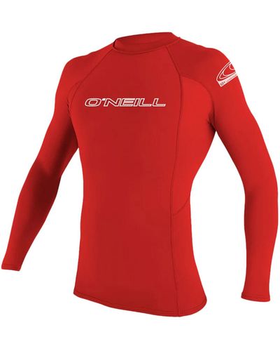 O'neill Sportswear Basic Skins 50+ Long Sleeve Rashguard Basic Skins 50+ Long Sleeve Rashguard - Red