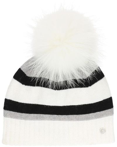 Chaos Roma Stripe Pom Beanie Roma Stripe Pom Beanie - White