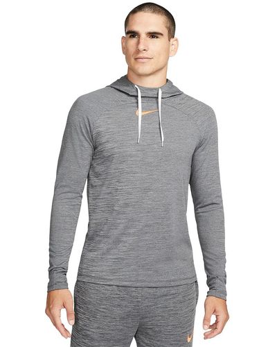 Nike Dri-fit Academy Pullover Soccer Hoodie - Gray