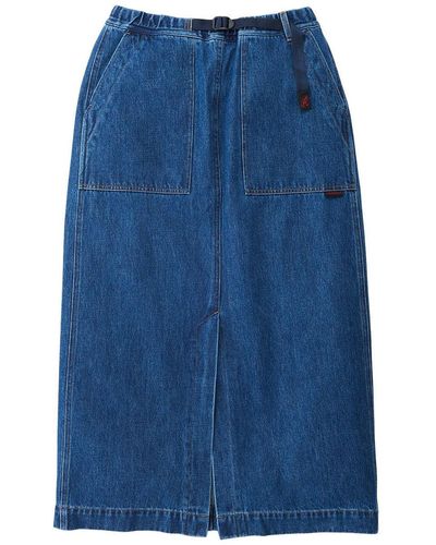 Gramicci Long Denim Skirt - Blue