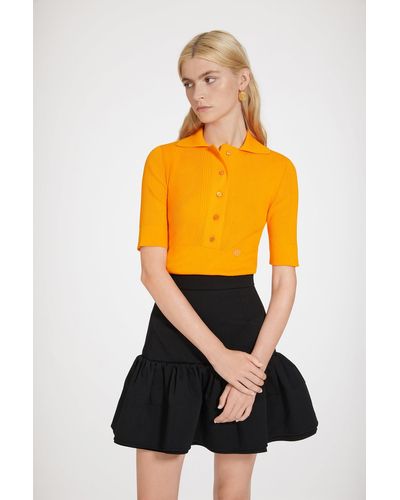 Patou Geripptes Poloshirt aus Premium-Baumwolle - Orange