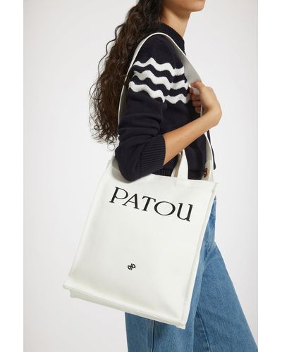 Patou Cabas vertical en coton - Blanc