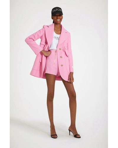 Patou Zip-Front Shorts - Pink