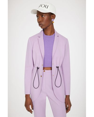 Patou Drawstring Jacket In Virgin Wool - Purple