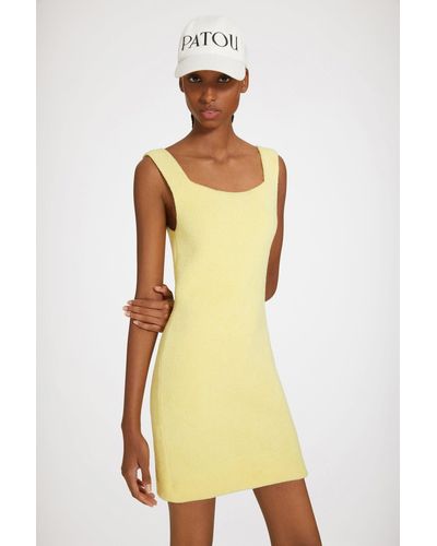 Patou Textured Knit Mini Dress - Yellow