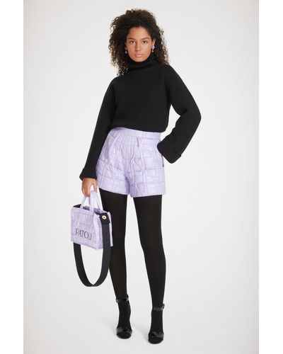 Patou Quilted Shorts - Purple