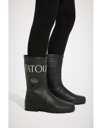 Patou X Le Chameau Mid-calf Rubber Boots - Black